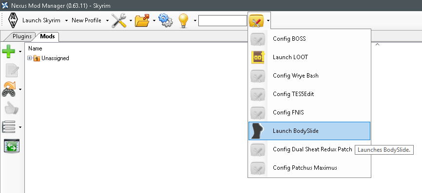 Как установить bodyslide скайрим mod organizer